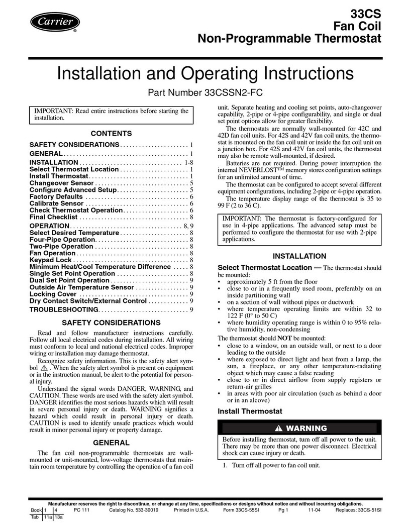 Carrier 33CS Installation and operating instructions