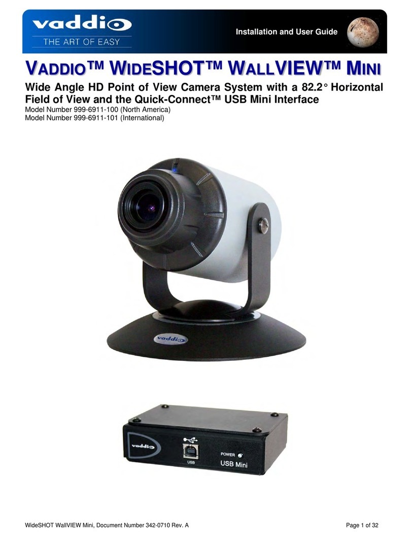 VADDIO WIDESHOT WALLVIEW MINI 999-6911-100 Installation and user guide