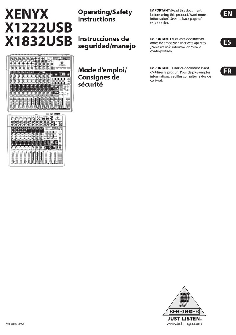 Behringer XENYX X1222USB Operating/safety instructions