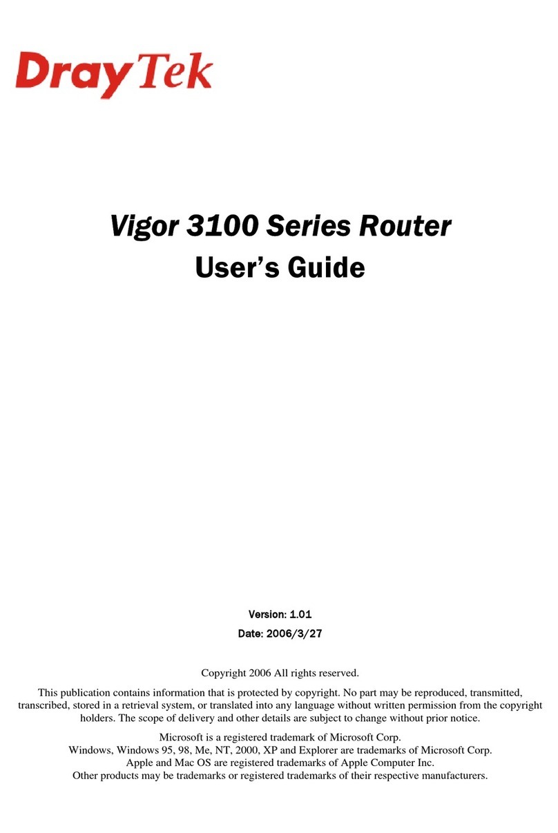 Draytek Vigor 3100 Series User manual