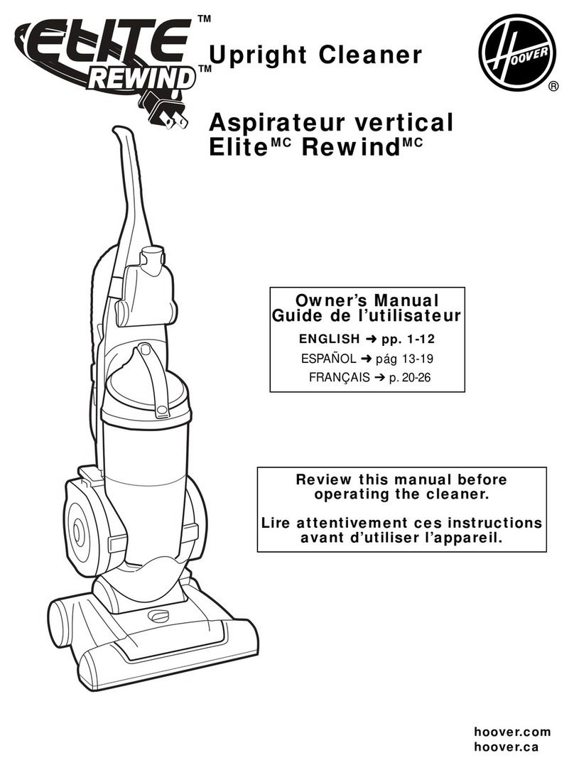 Hoover Aspirateur vertical Elite Rewind owner's manual