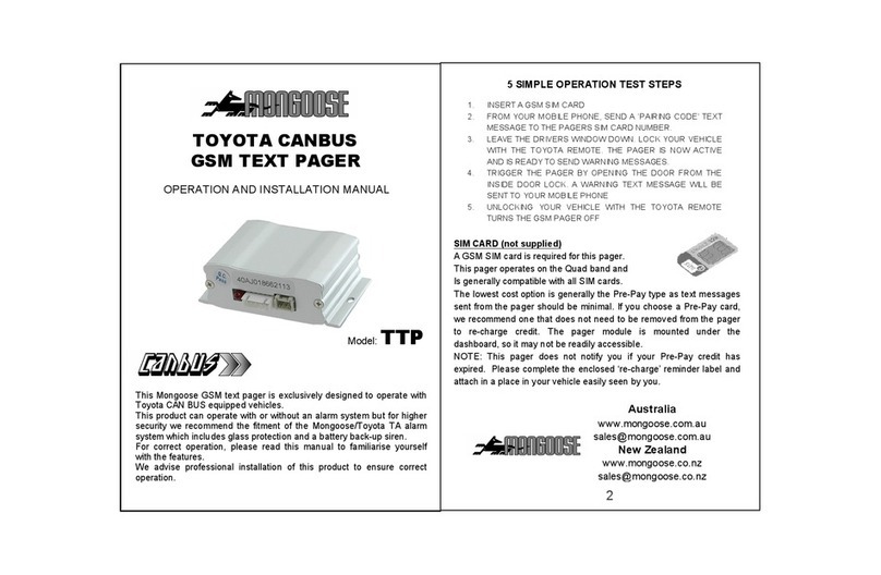 Mongoose TTP Operation and installation manual