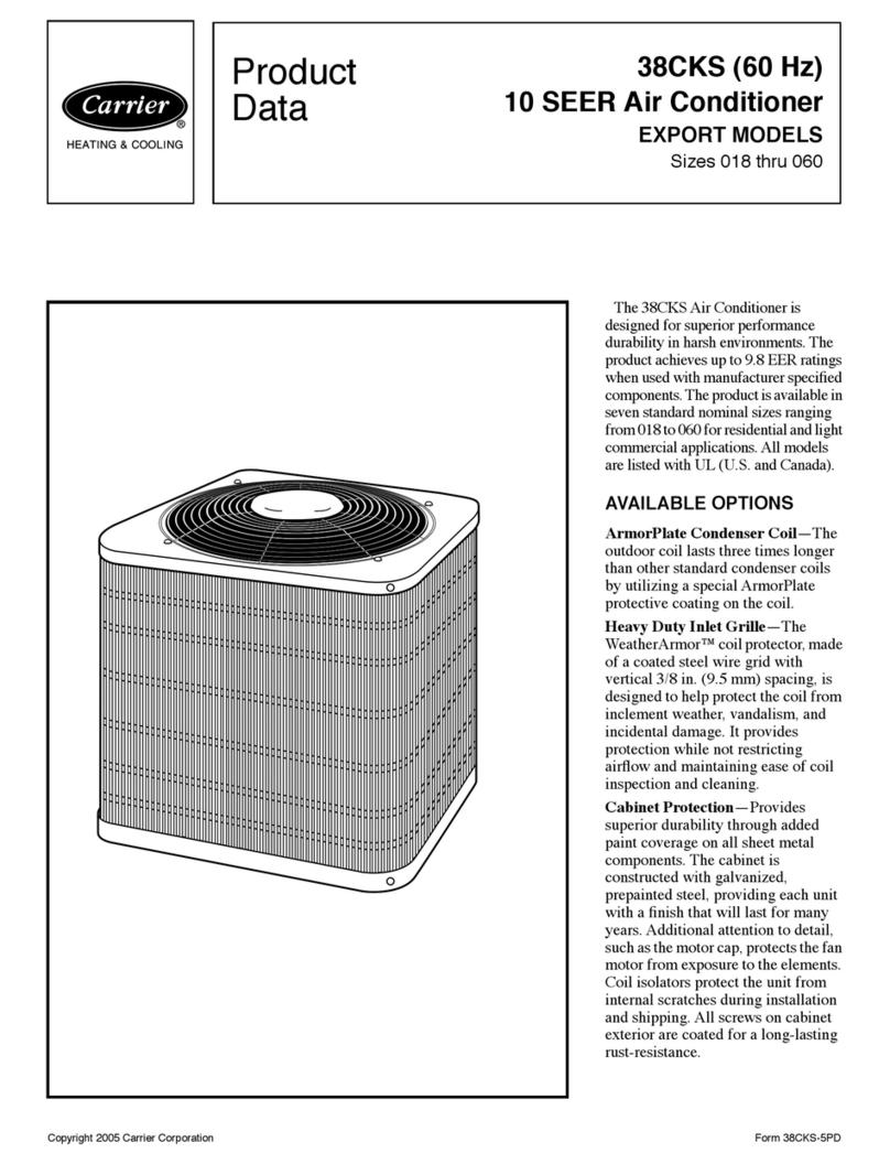 Carrier 38CKS Operation manual