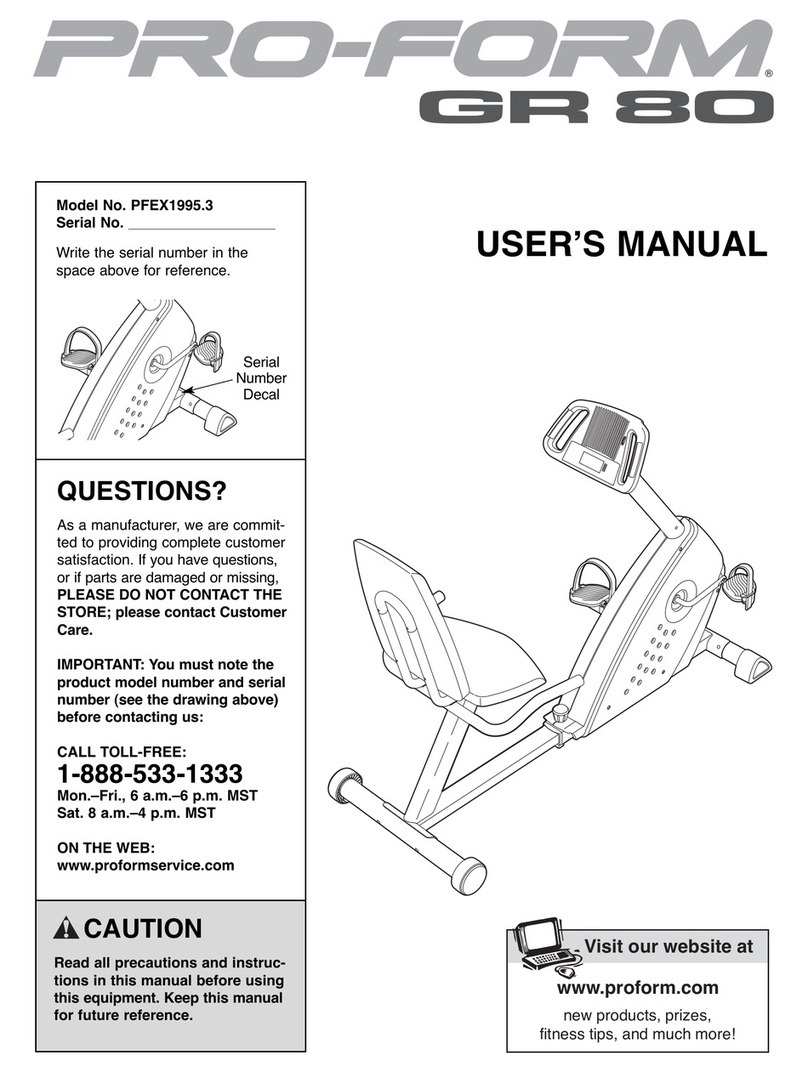 Pro-Form GR 80 User manual