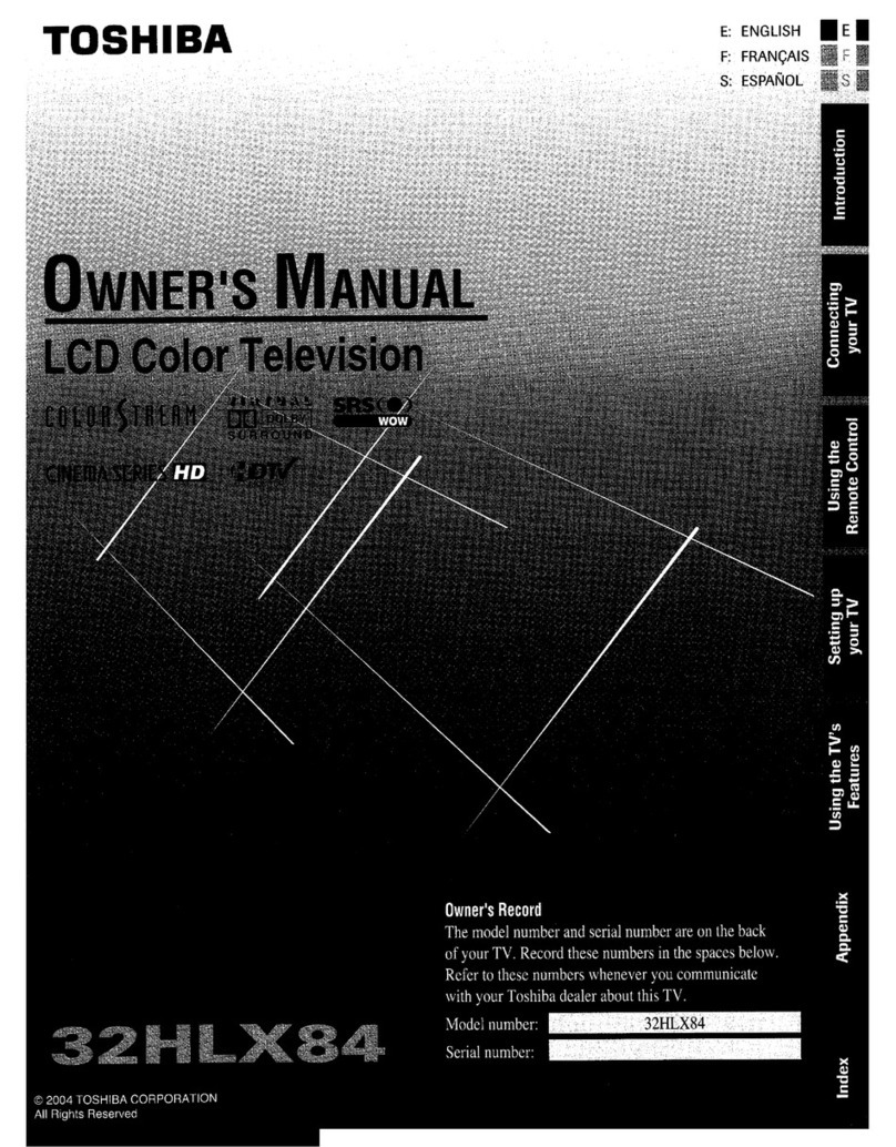 Toshiba 32HLX84 owner's manual