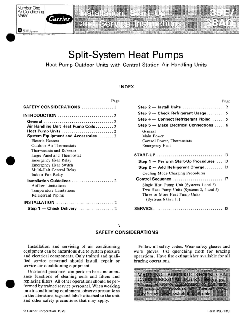 Carrier 39E Installation, Start-Up and Service Instructions