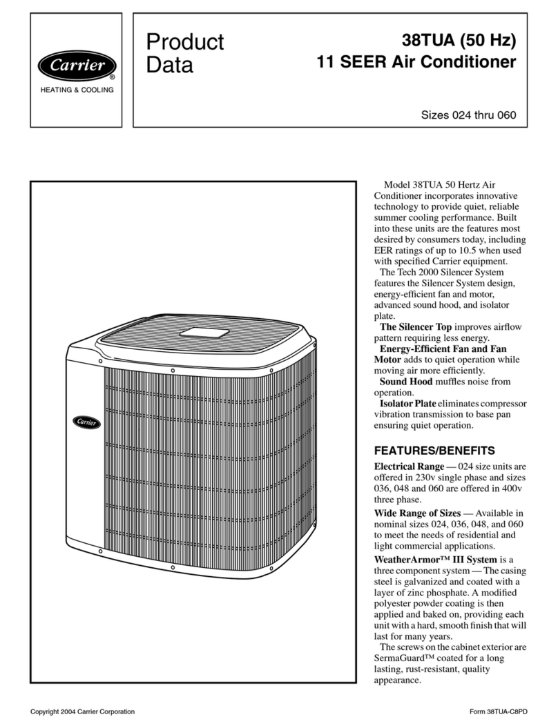 Carrier 38TUA Operation manual