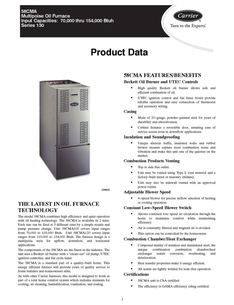 Carrier OIL FURNACE 58CMA Operation manual