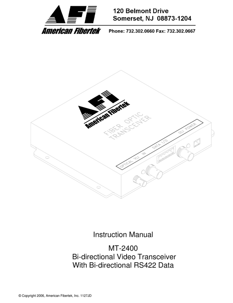 American Fibertek MT-2400 User manual