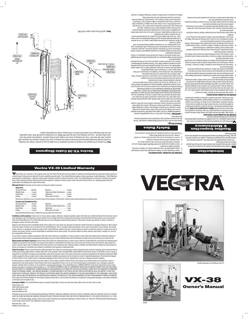 Vectra Fitness VX-38 owner's manual