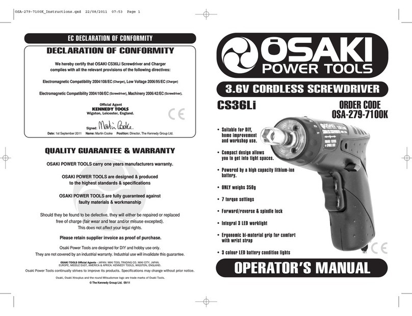 Osaki Power Tools CS36Li Operator's manual