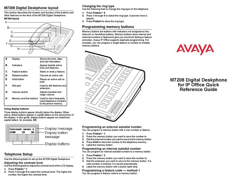 Avaya M7208 User manual Avaya M7208 User manual