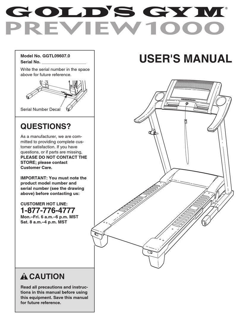 Gold's Gym Preview 1000 user manual