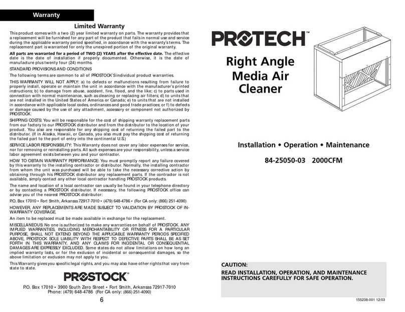 Prostock 84-25050-03 Installation operation & maintenance