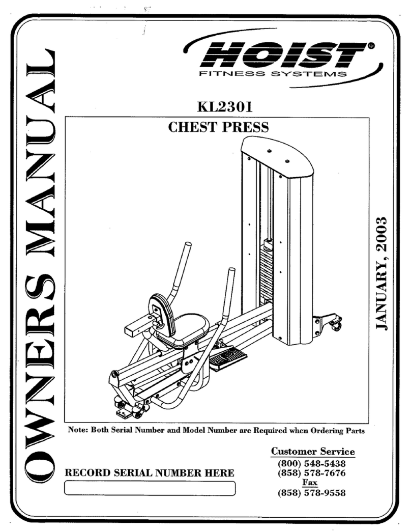 Hoist Fitness KL2301 owner's manual