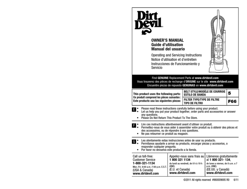 Dirt Devil F66 owner's manual