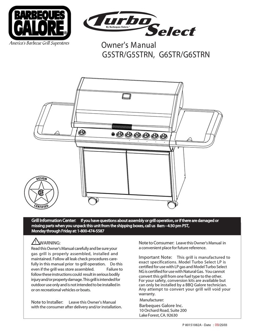 Barbeques Galore Turbo select G5STR owner's manual
