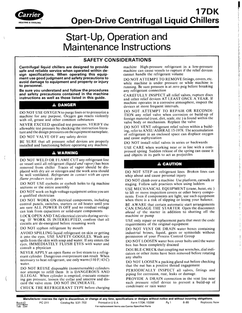 Carrier 17DK Operating and maintenance instructions