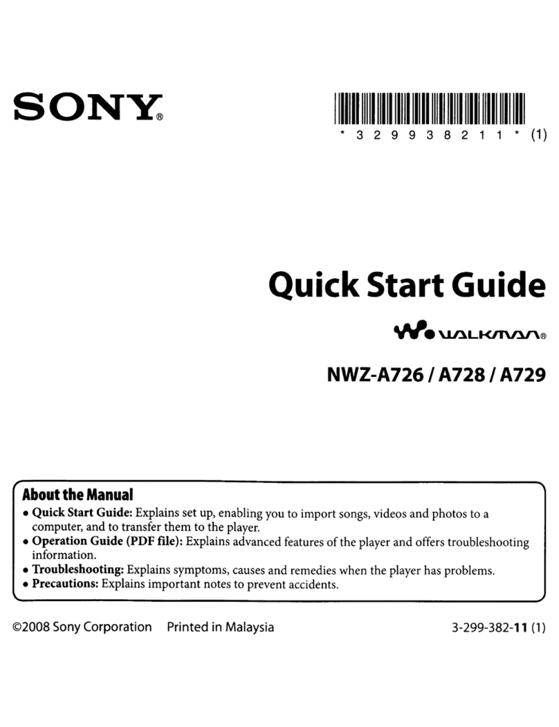 Sony Walkman NWZ-A726 User manual Sony Walkman NWZ-A726 User manual