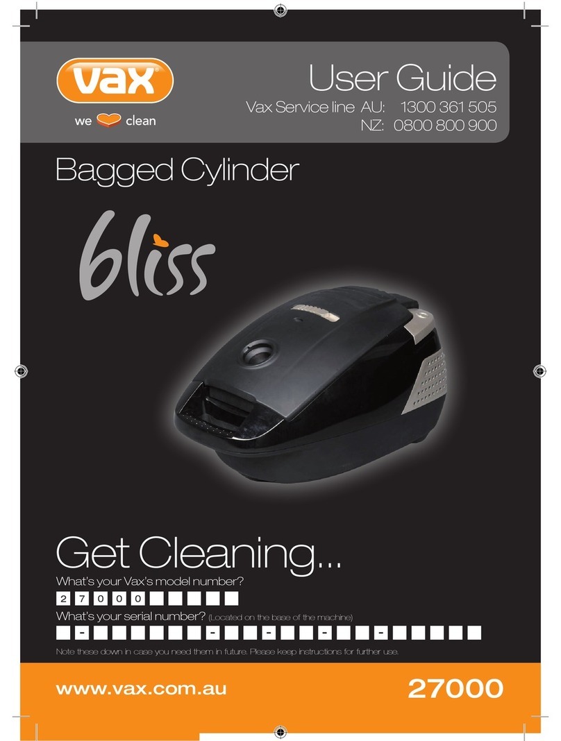 Vax bliss Bagged Cylinder user guide
