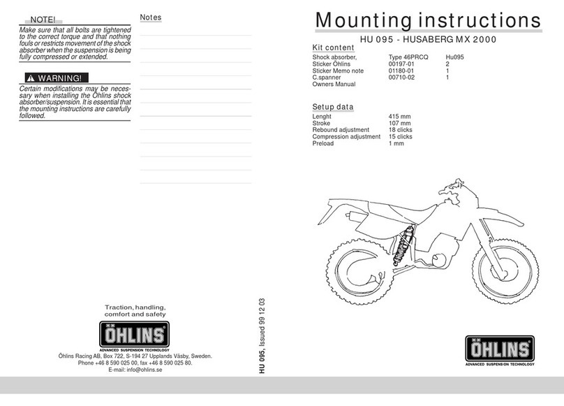 Ohlins HUSABERG MX 2000 Mounting instructions