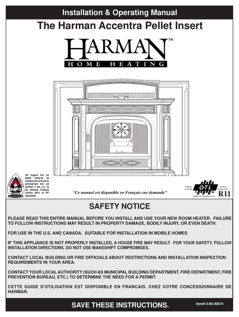 Harman Accentra Pellet Insert Installation & operating manual Harman Accentra Pellet Insert Installation & operating manual
