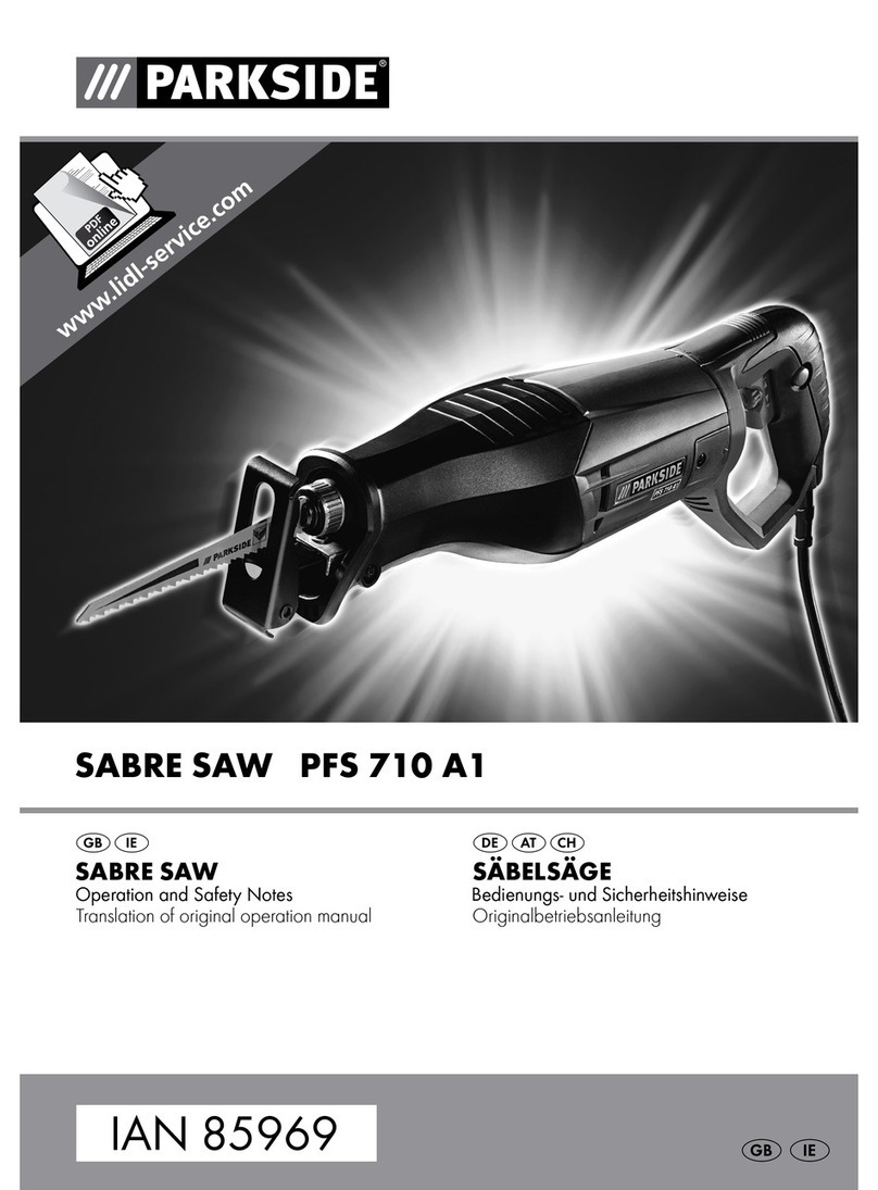 Parkside SABRE SAW PFS 710 A1 Operation and safety notes