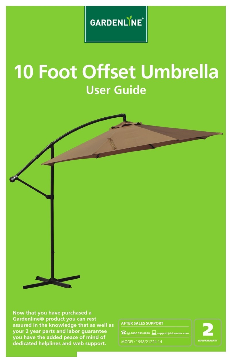 Gardenline 10 Foot Offset Umbrella user guide