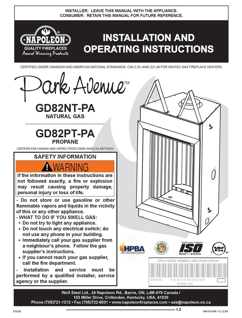 Napoleon Park Avenue GD82NT-PA User manual