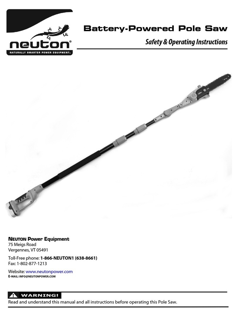 Neuton Battery-Powered Pole Saw Safety & Operating Instructions