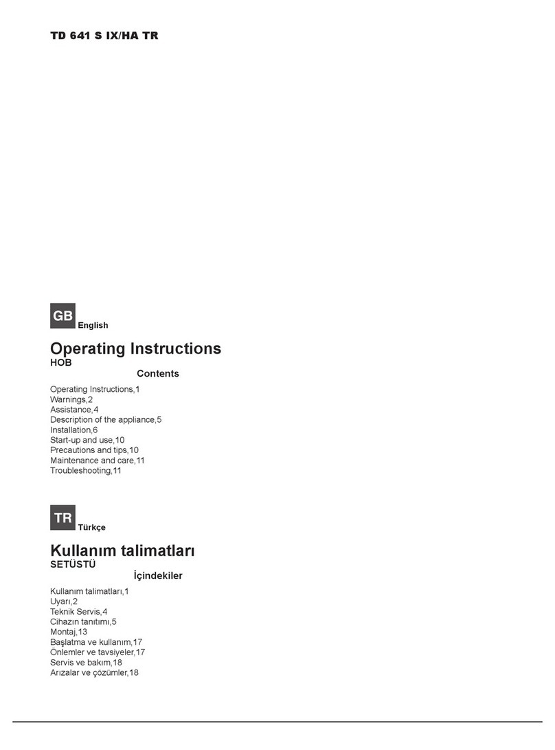 Indesit TD 641 S IX/HA TR operating instructions