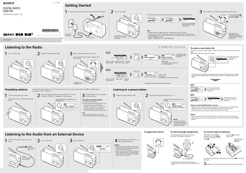 Sony XDR-S60DBP User manual