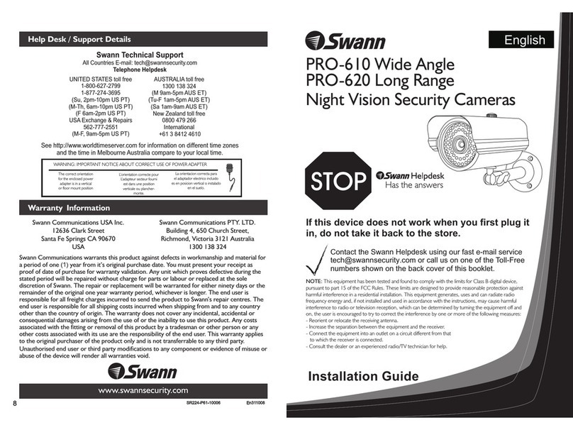 Swann PRO-610 User manual Swann PRO-610 User manual