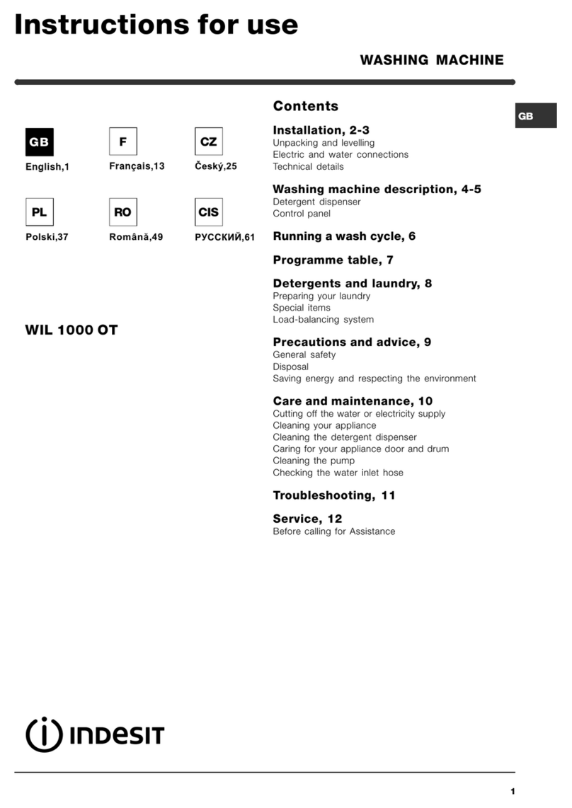 Indesit WIL 1000 OT Instructions for use