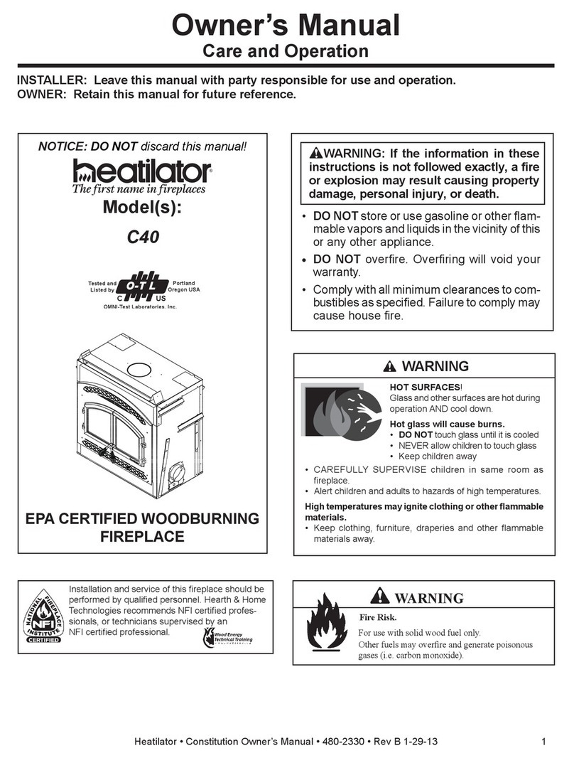 Heatilator CONSTITUTION C-40 owner's manual