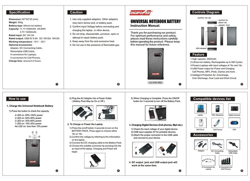 DigiPower EBP-NB60 instruction manual DigiPower EBP-NB60 instruction manual