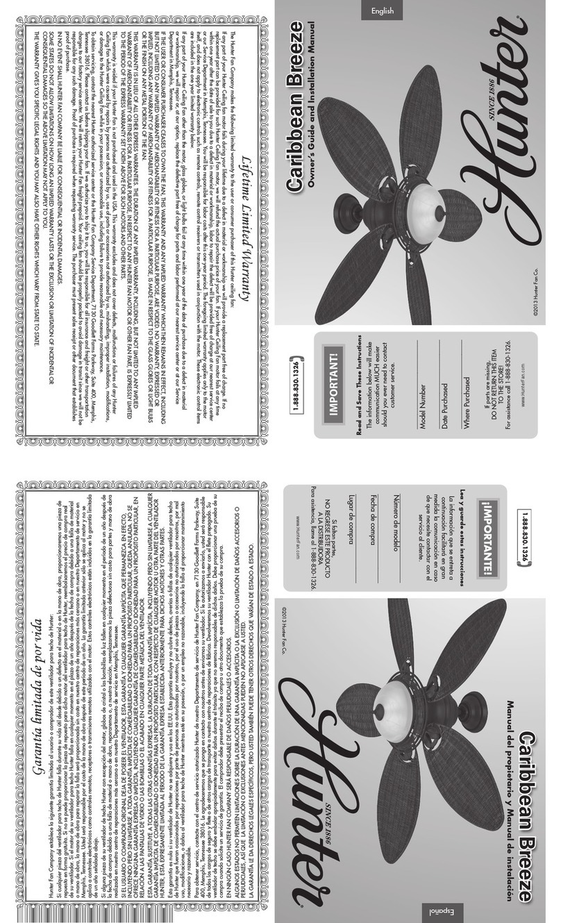 Hunter Caribbean Breeze 54094 Instruction manual