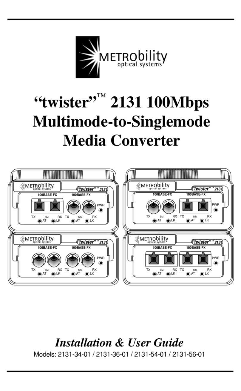 METRObility Optical Systems twister 2131-34-01 Installation & user guide