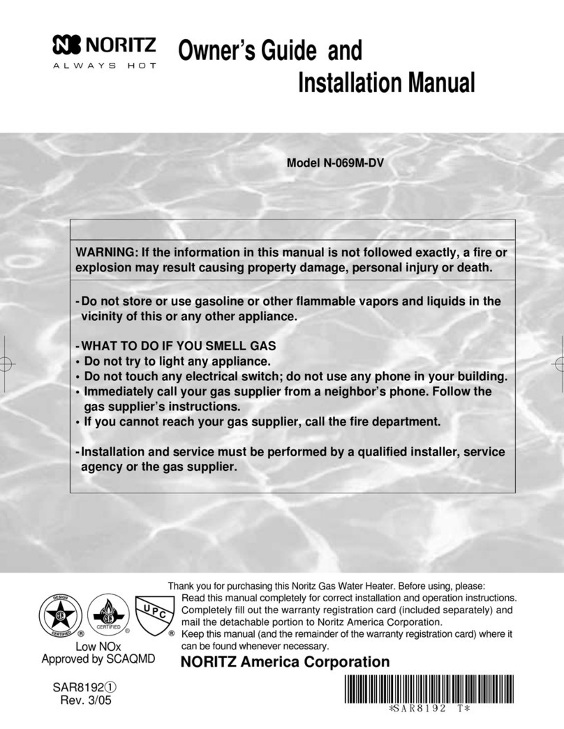 Noritz N-069M-DV Owner's guide and installation manual