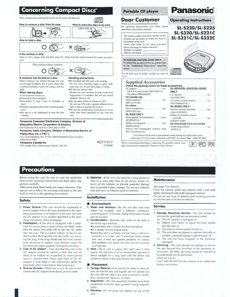 Panasonic SL-S220 operating instructions Panasonic SL-S220 operating instructions