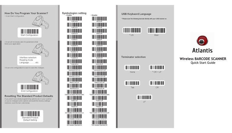 Atlantis Wireless Barcode Scanner User manual