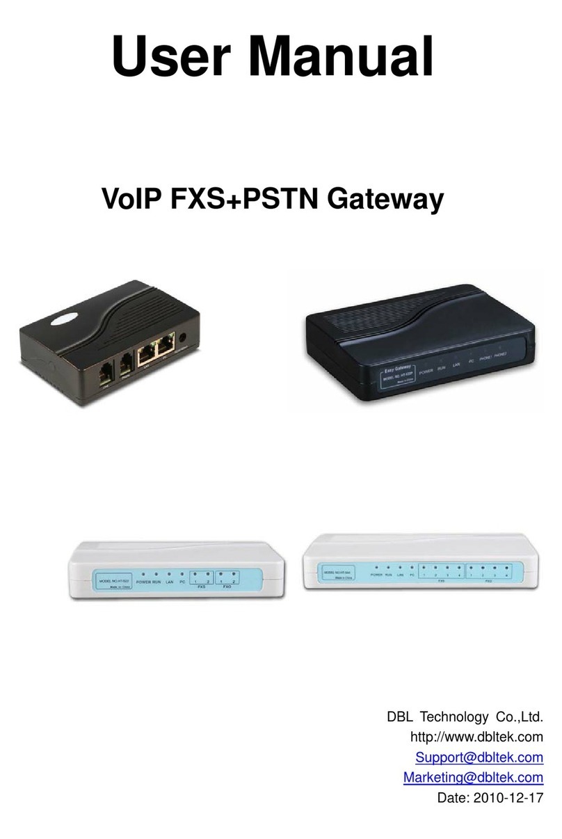 DBL Technology VoIP FXS+PSTN Gateway user manual