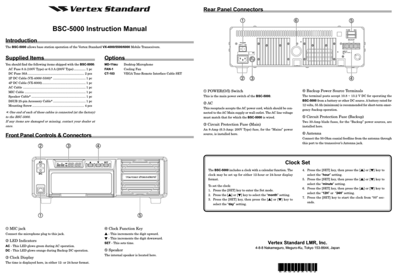 Vertex Standard BSC-5000 User manual