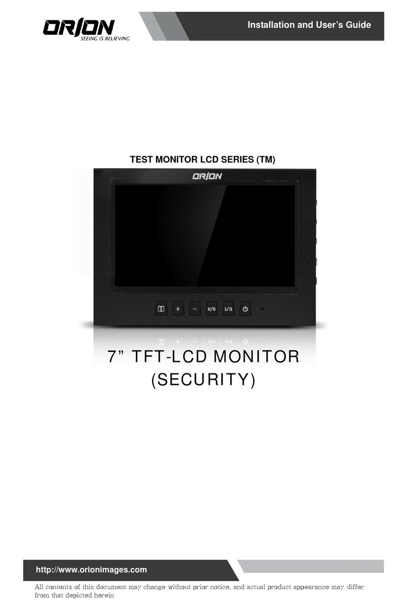 ORION Images 7" TFT-LCD MONITOR Installation and user guide