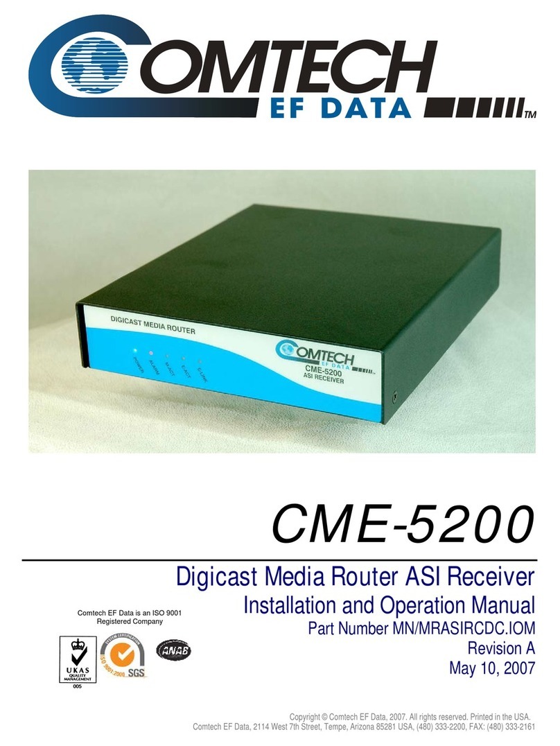 Comtech EF Data CME-5200 Installation and operation manual