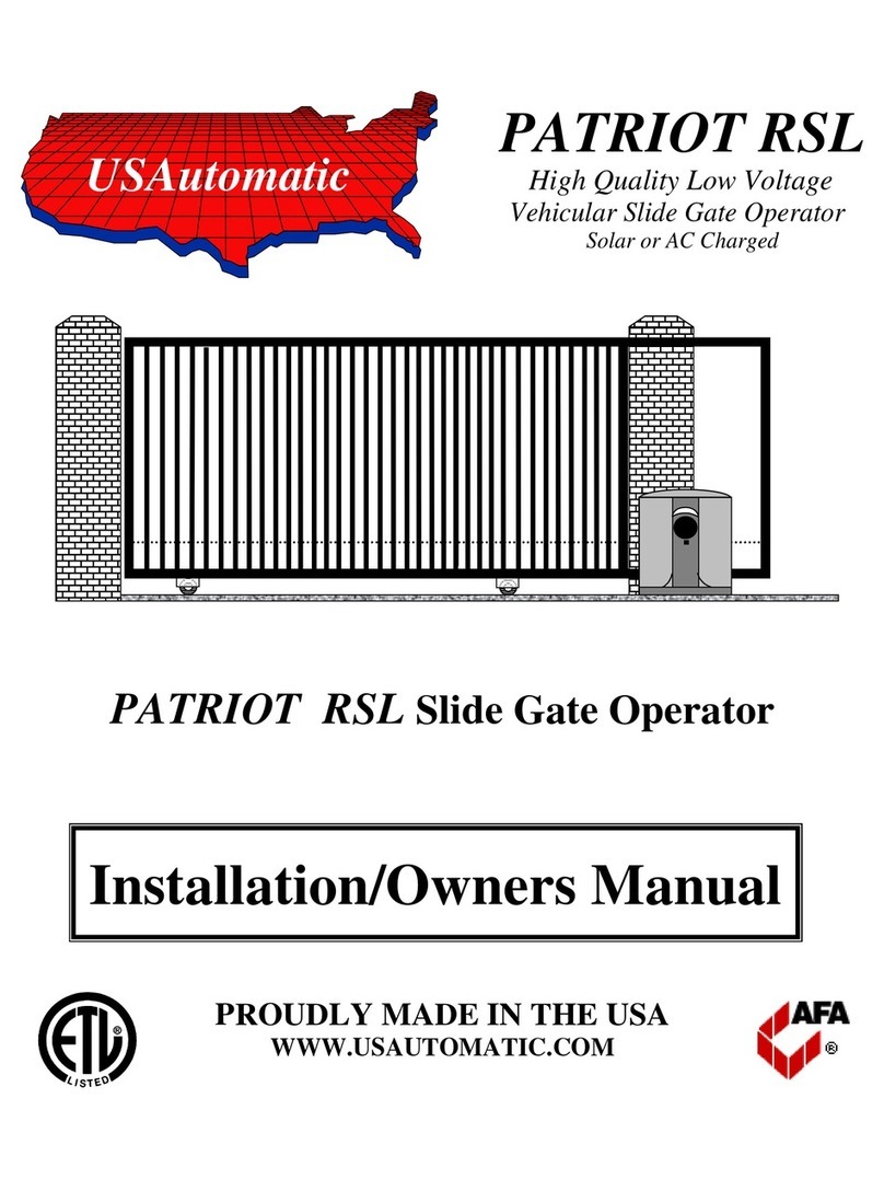 US Automatic PATRIOT RSL Installation & owner's manual