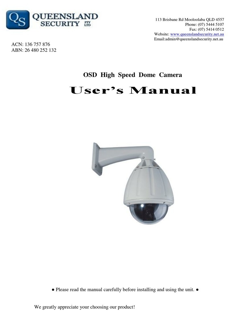 Queensland security OSD High Speed Dome Camera user manual