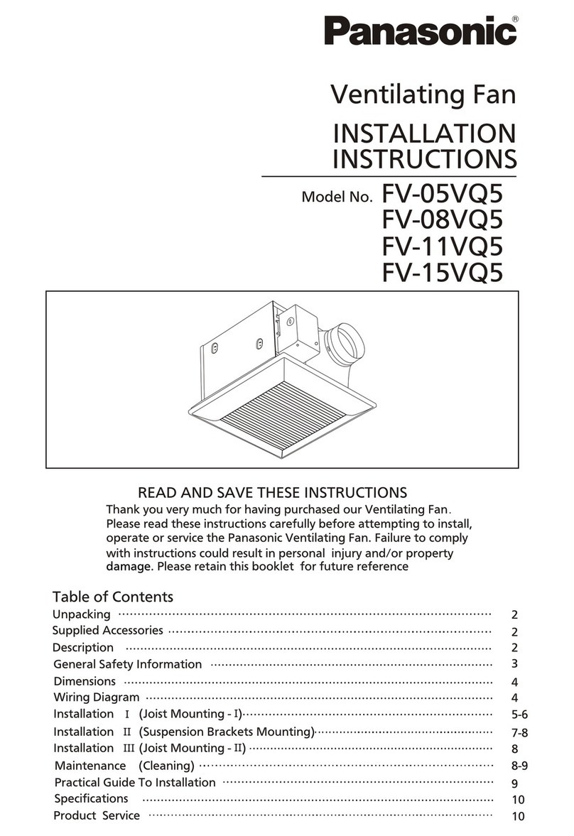 Panasonic WhisperLite FV-05VQ5 User manual