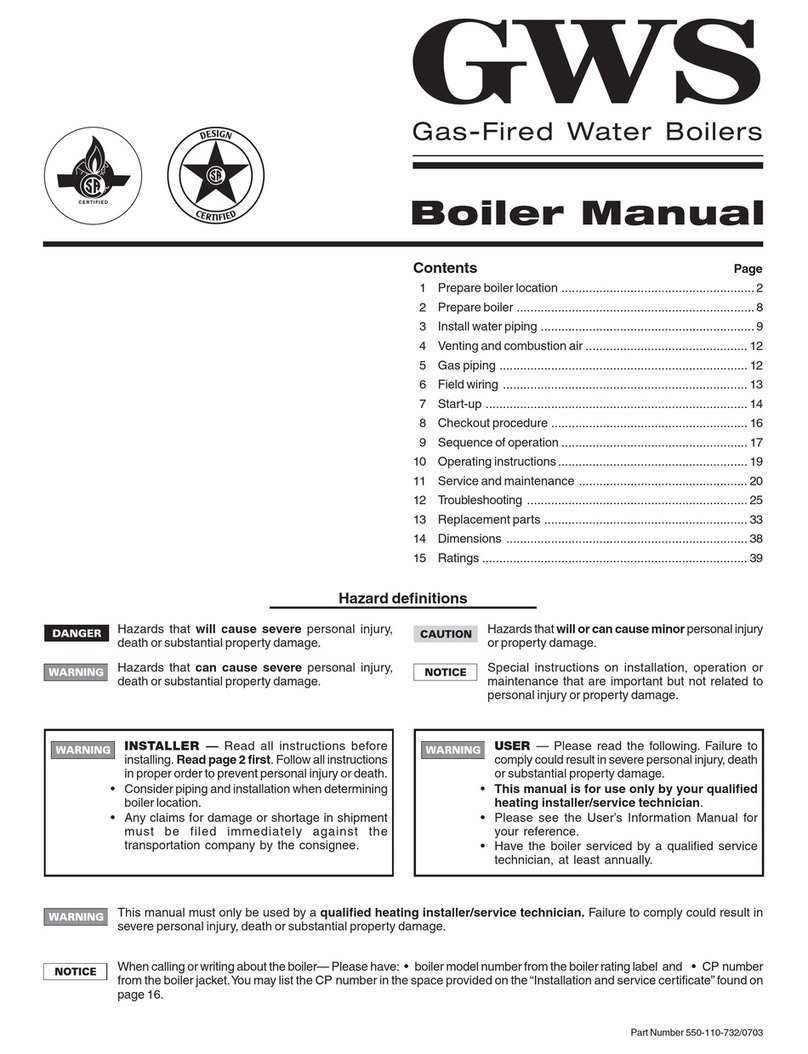 GWS Gas-Fired Water Boilers User manual
