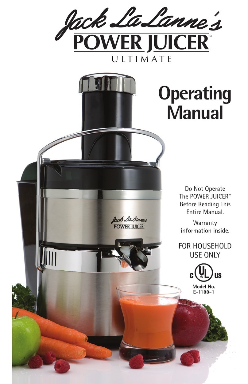 Jack LaLanne's POWER JUICER E-1188-1 operating manual
